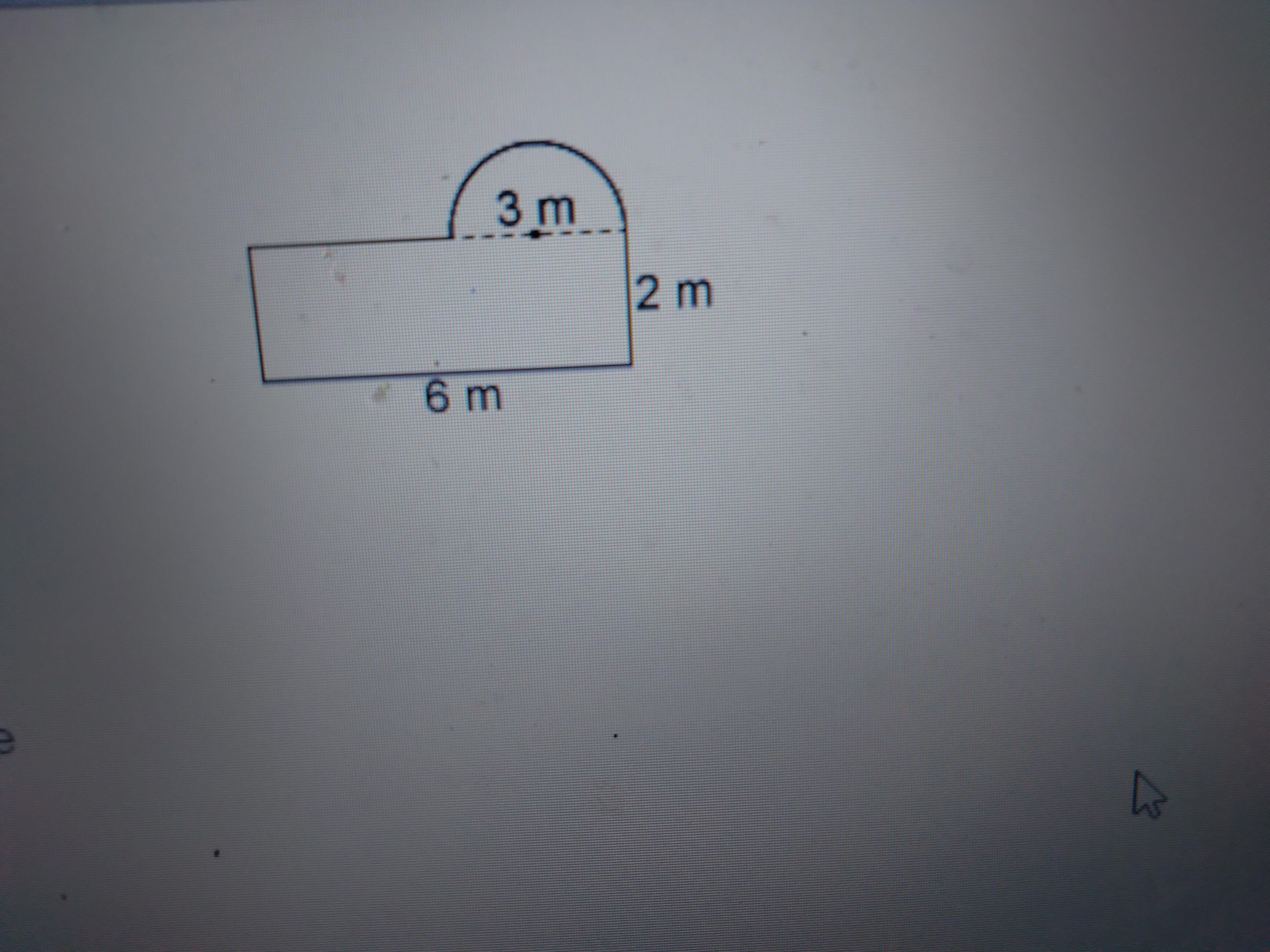 A semicircle is attached to the side of a rectangle as shown. What is the best approximation for the