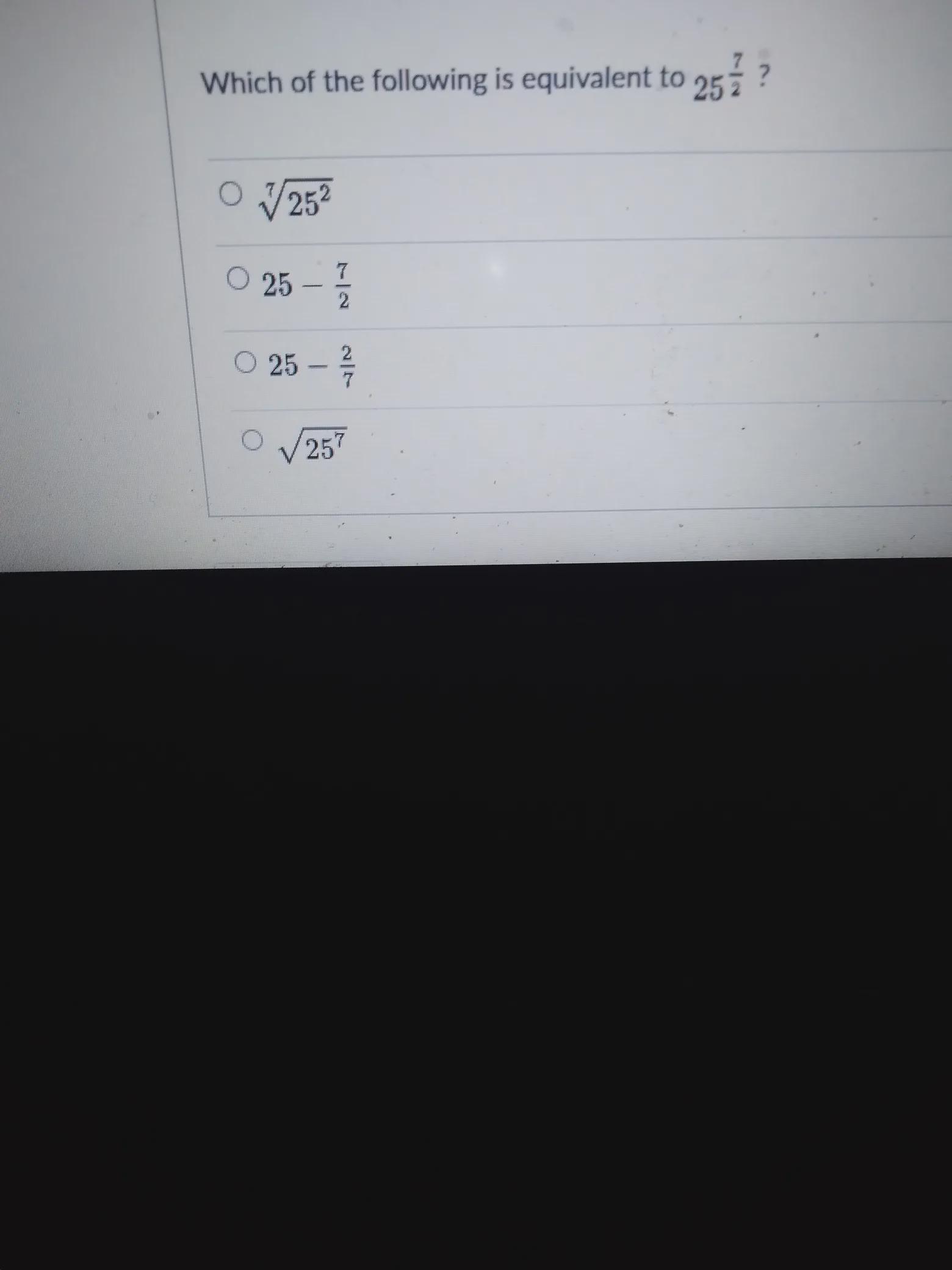 Which of the following is equivalent to 252 O V252 0 25 - 1 / 1 7 2 2 O O 25 - 257