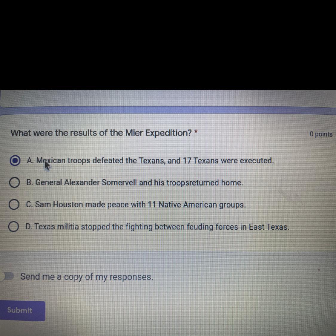 WHAT WERE THE RESULTS OF THE MIER EXPEDITION 