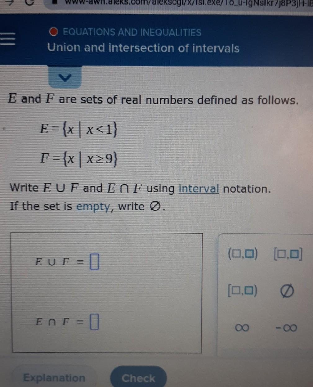 union and intersection of intervals