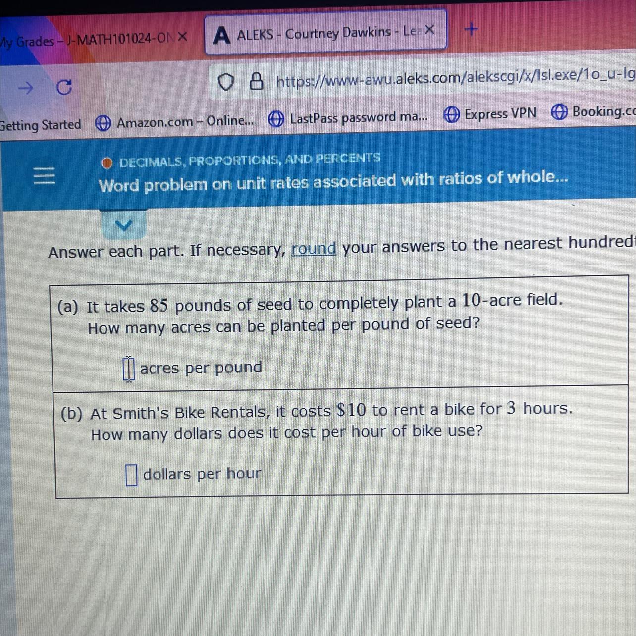 Answer each part. If necessary round to the nearest hundredth 