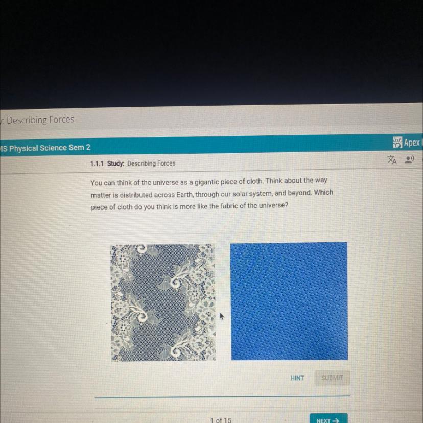 You can think of the universe as a gigantic piece of cloth. Think about the waymatter is distributed