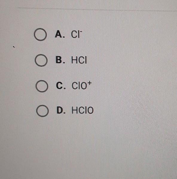 which of the following is the conjugate acid of CIO-