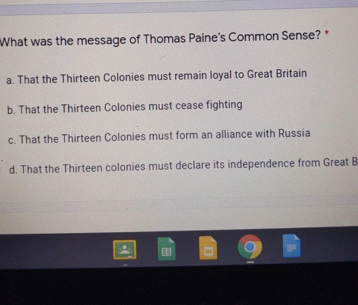 what was the message of thomas paine common sense