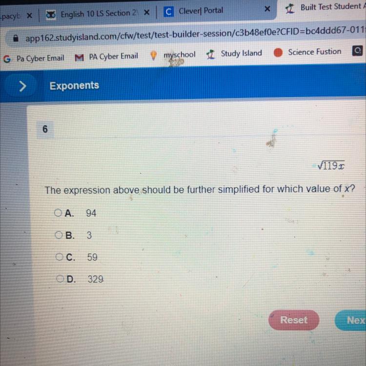 Expression above should be further simplified for which value of X?