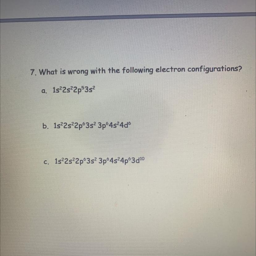 What Is Wrong With The Following Electron Configuration? 