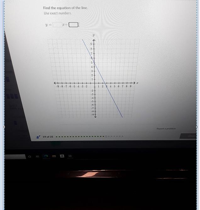Graphing Find the equation of the line. Use exact numbers