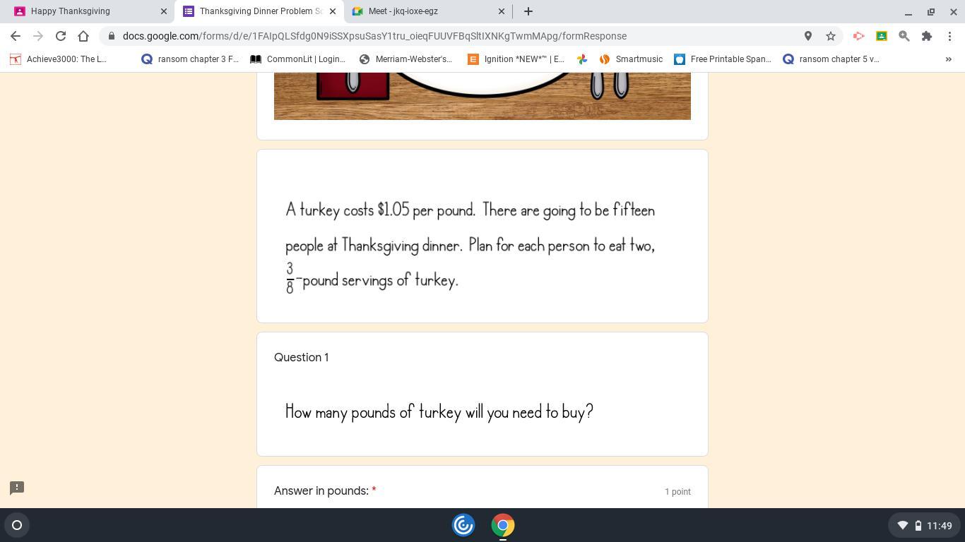 How many pounds of turkey?