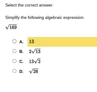 Simplify the following algebraic expression.