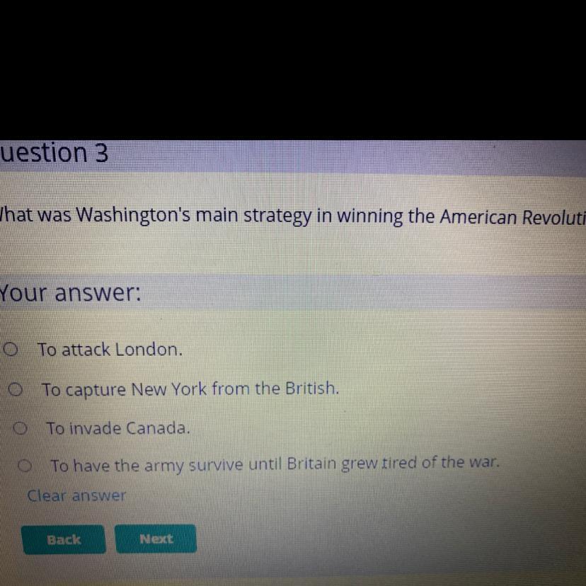 What was Washington's main strategy in winning the American Revolution?