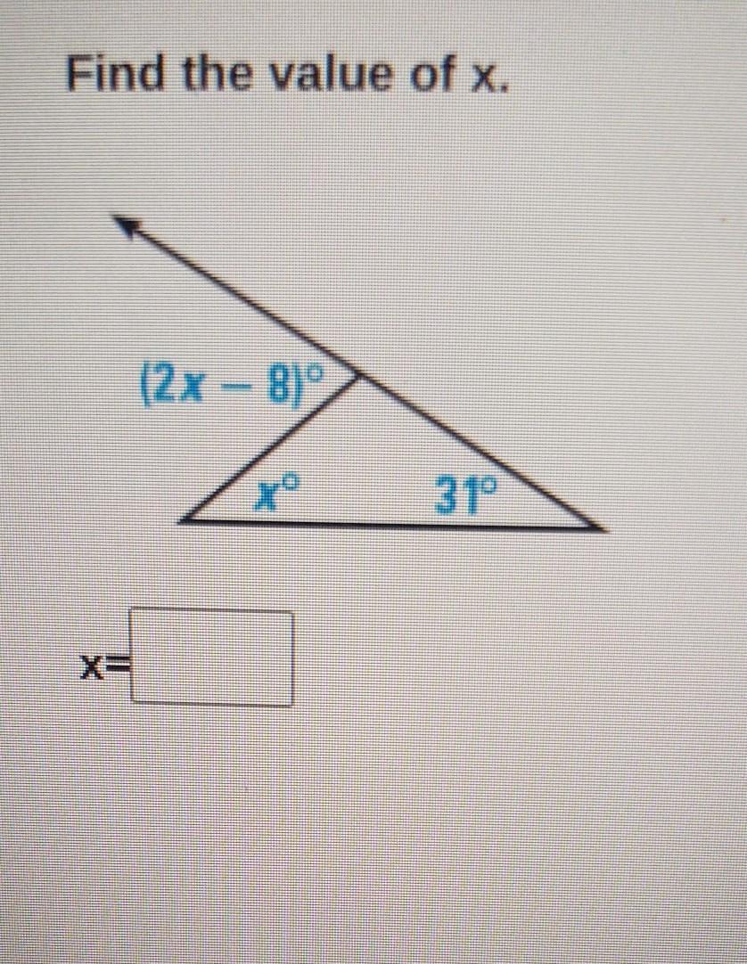 Find the value of x