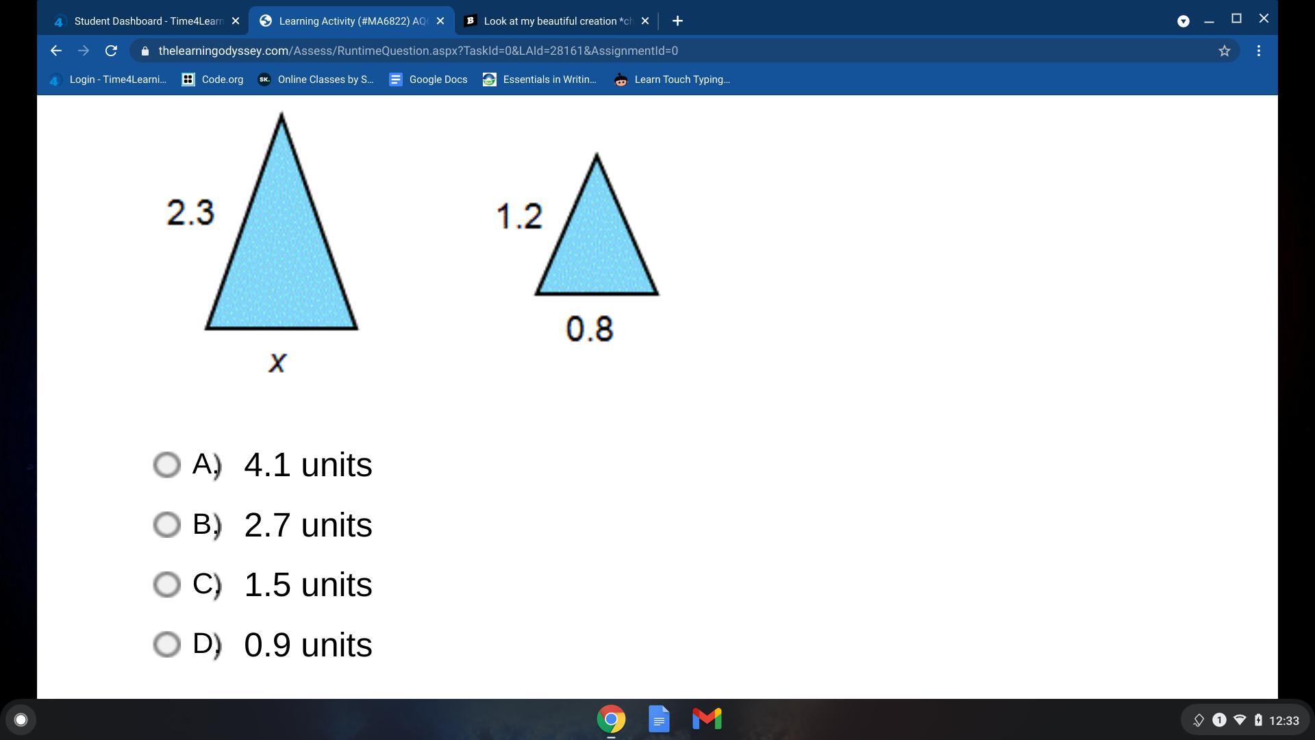 GIVING BRAINLIEST! AND 20 POINTS!The two triangles below are similar. To the nearest tenth, what is the