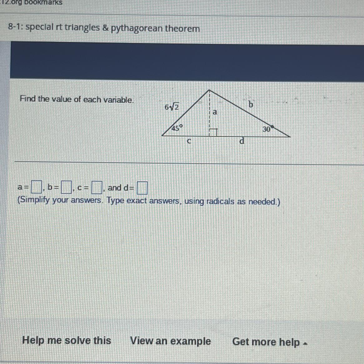 Find the value of each variable 