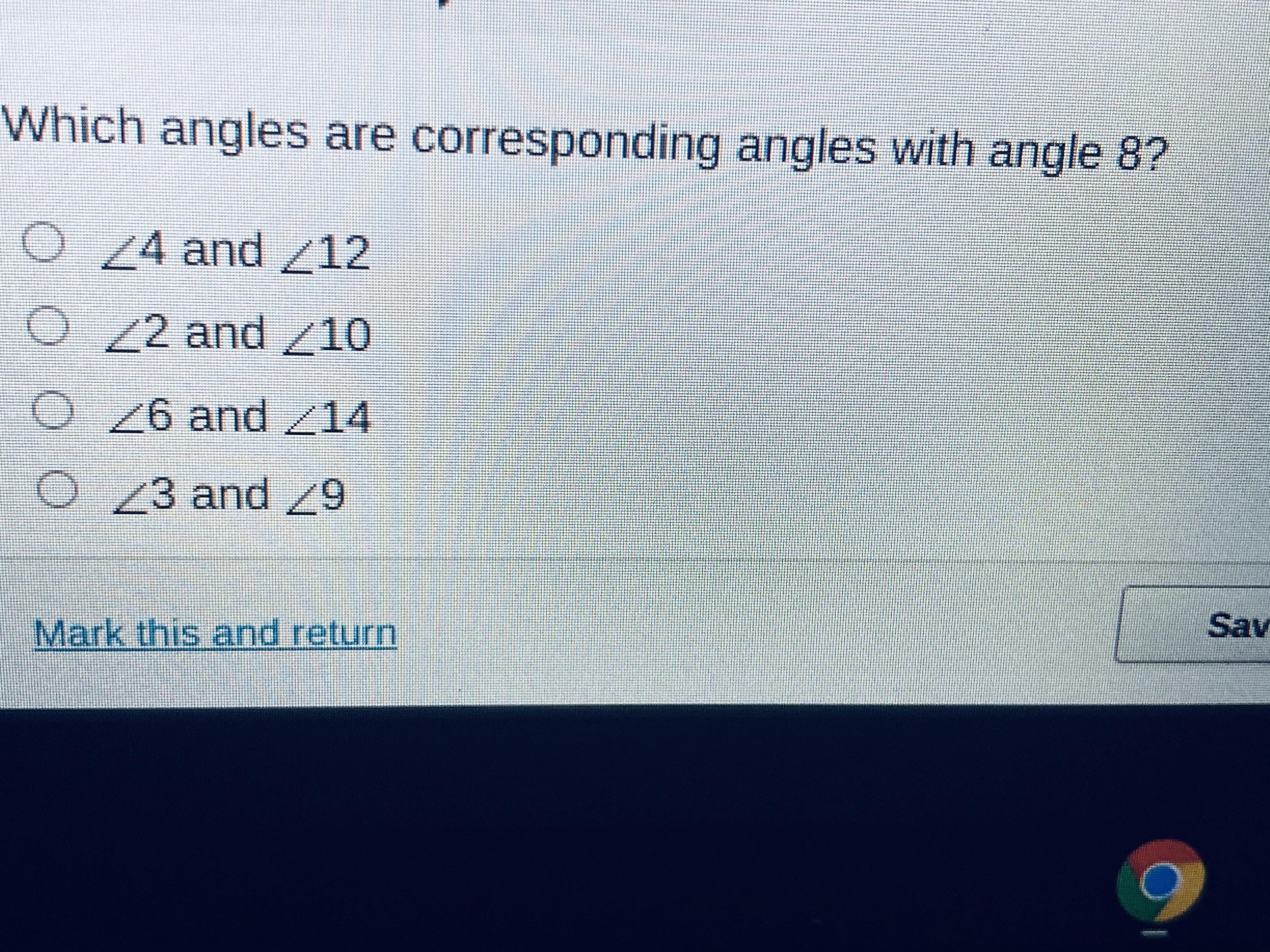 Which Angles Are Corresponding Angles With Angle 8