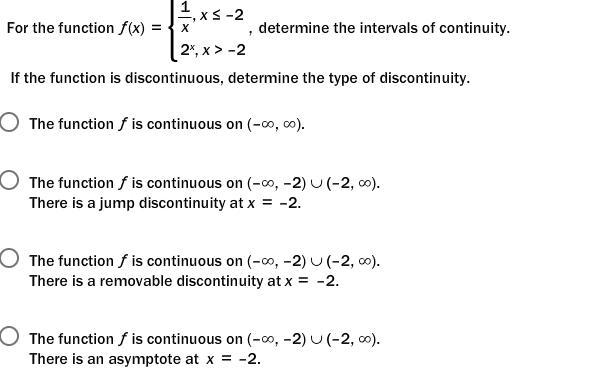 The Function Determine The Intervals Of The Continuity