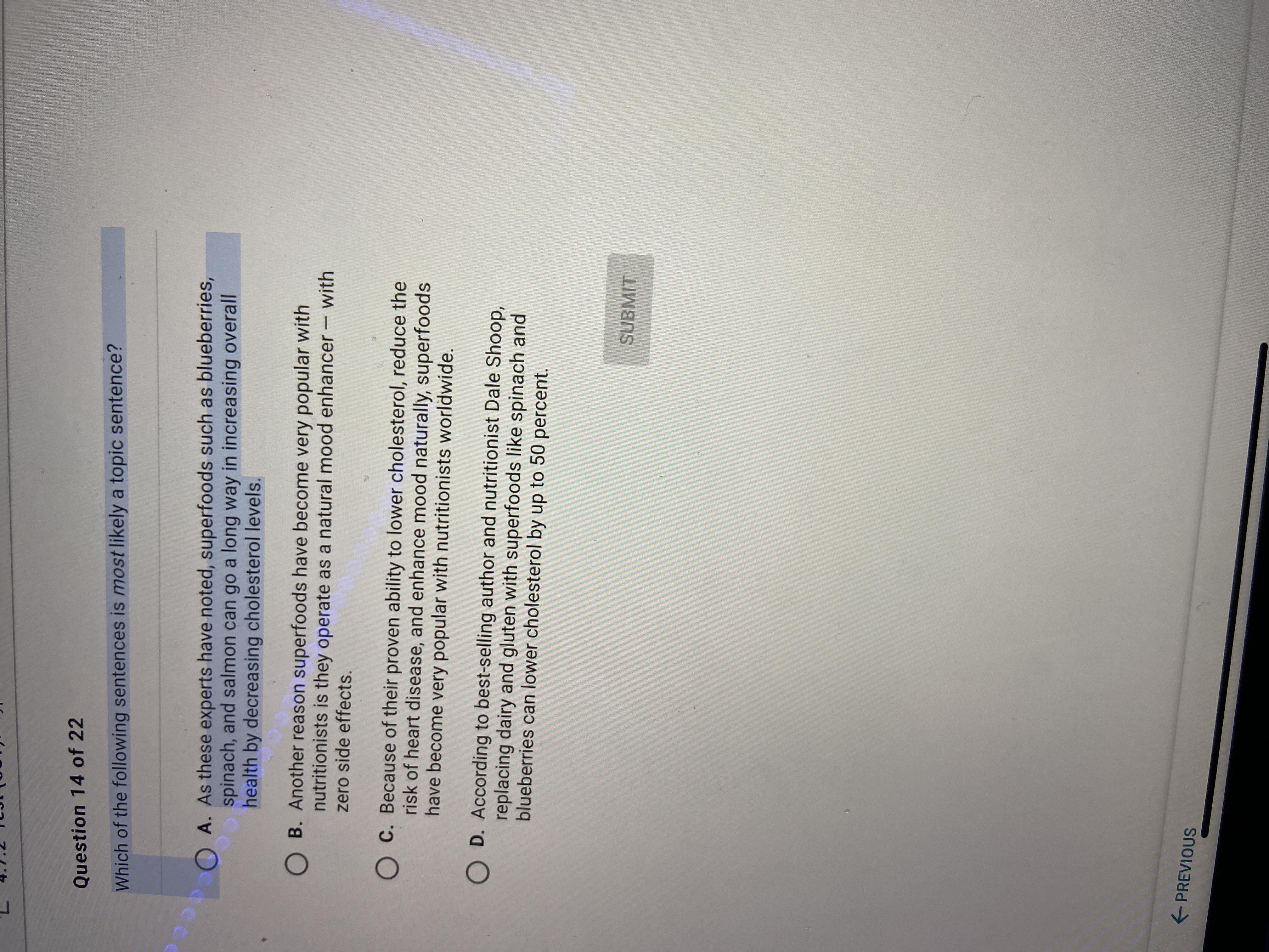 Which Of The Following Sentences Is Most Likely A Topic Sentence