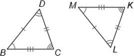 Which Congruence Statement Correctly Compares The Two Triangles Shown? Answers: A) BCD MKL B) CBD KLM