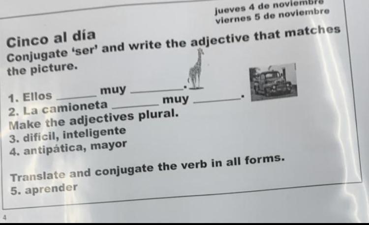 1 photo is tall and second photo is old, conjugate ser