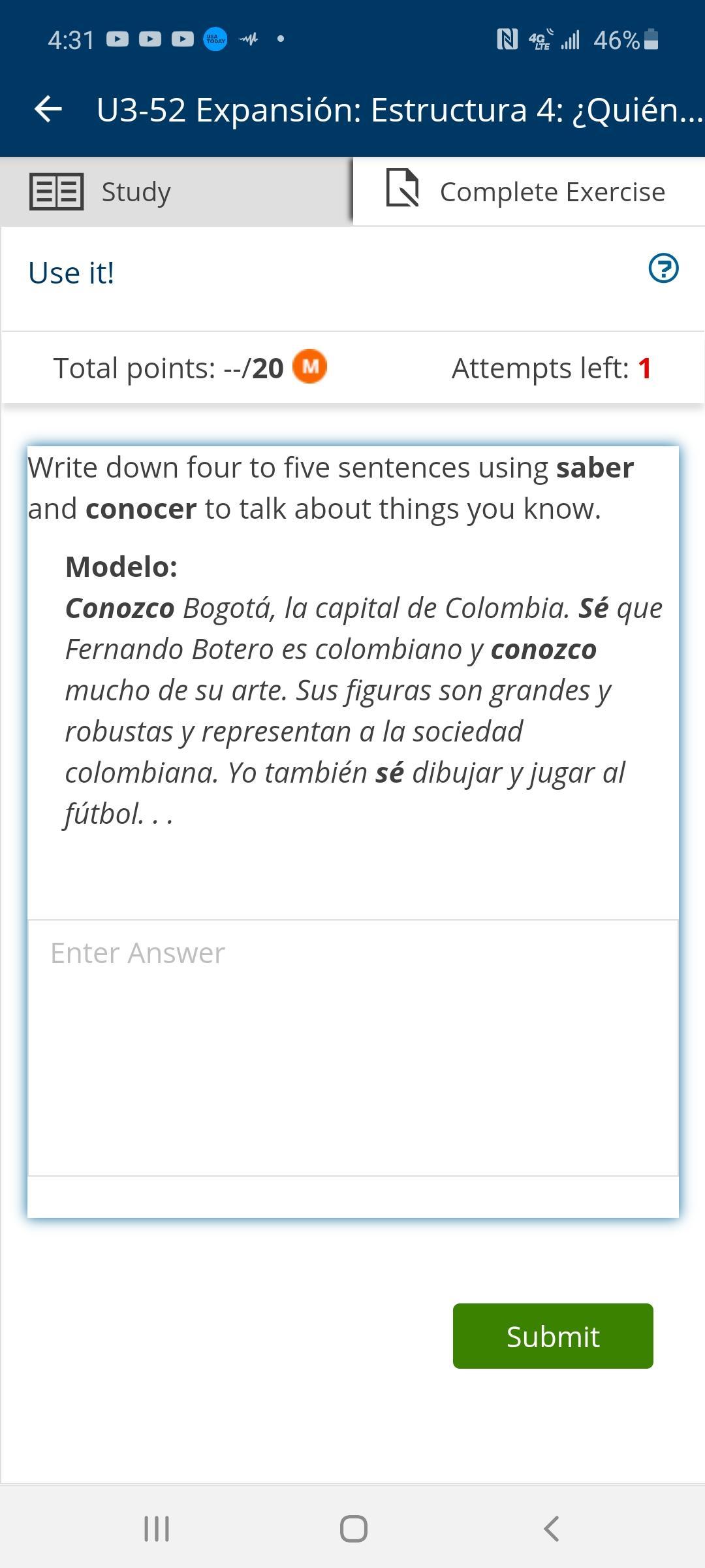 Thanks in advance, please write 4 sentences using the guidelines below.