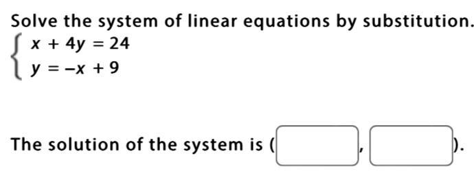 Solve the system of linear equations by substitution.