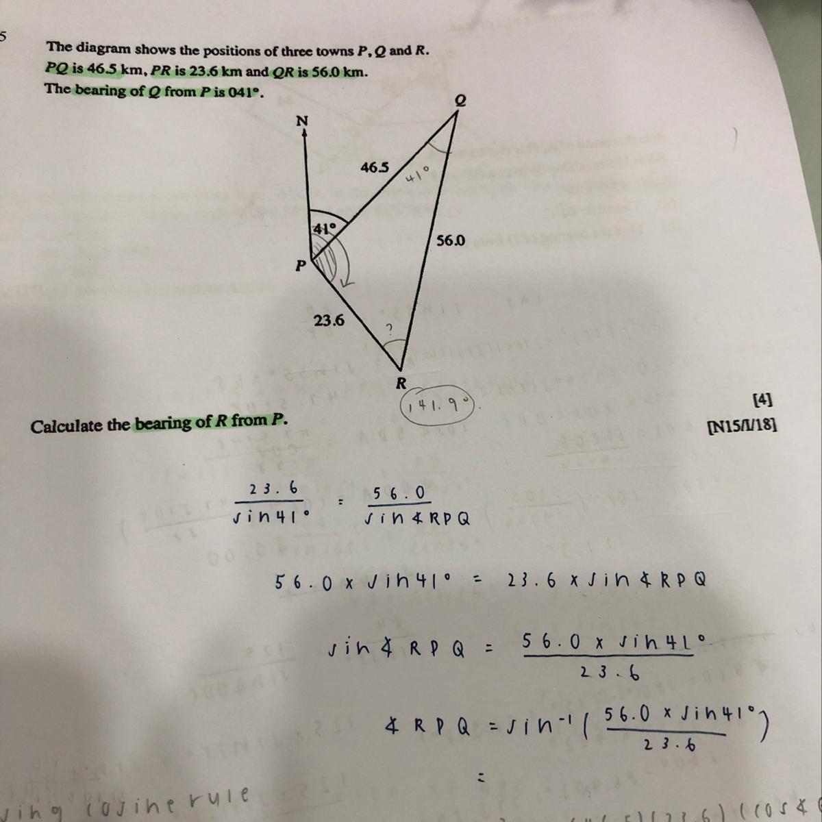 Hi:) I Tried Using The Sine Rule But I Couldnt Get The Ans :( Anyone Able To Help? Thank You:)!!