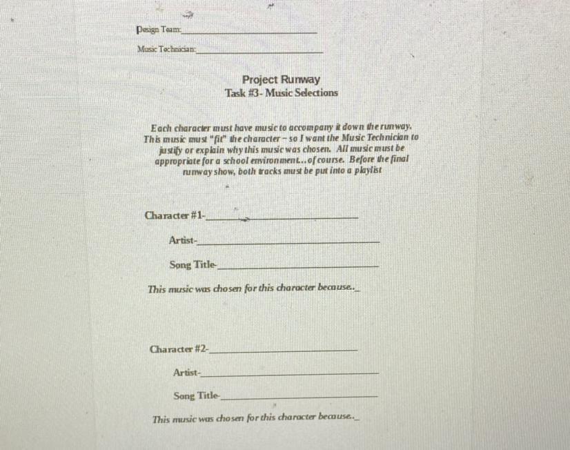 Project Runway Task 3 it will be brainless and whoever adds an answer with the link will be reported