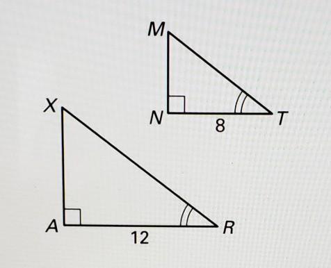 if XAR ~ MNT and the area of MNT is 36. What is the area of XAR?