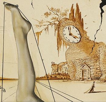 How Did Dali Create A Surreal Clock In The Background Of This Painting? (3 Points)A. He Abstracted It