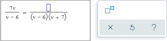 Fill in the blank to make equivalent rational expressions.