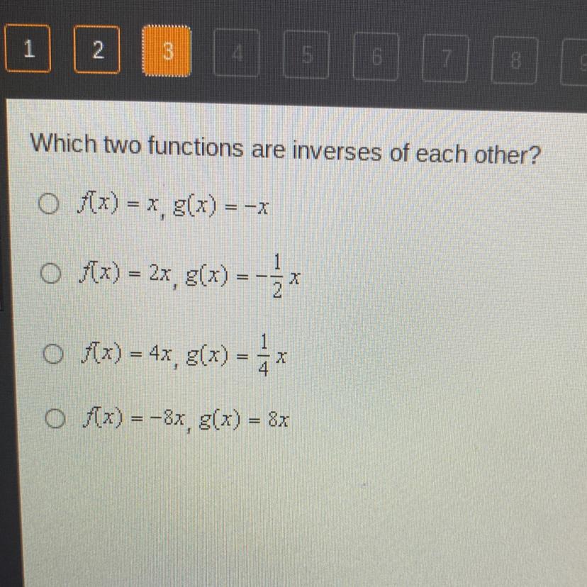 Which two functions are inverses of each other?HURRY 30 points 