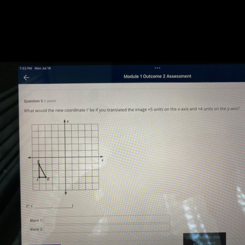 What Would The New Coordinate L' Be If You Translated The Image +5 Units On The X-axis And +4 Units On