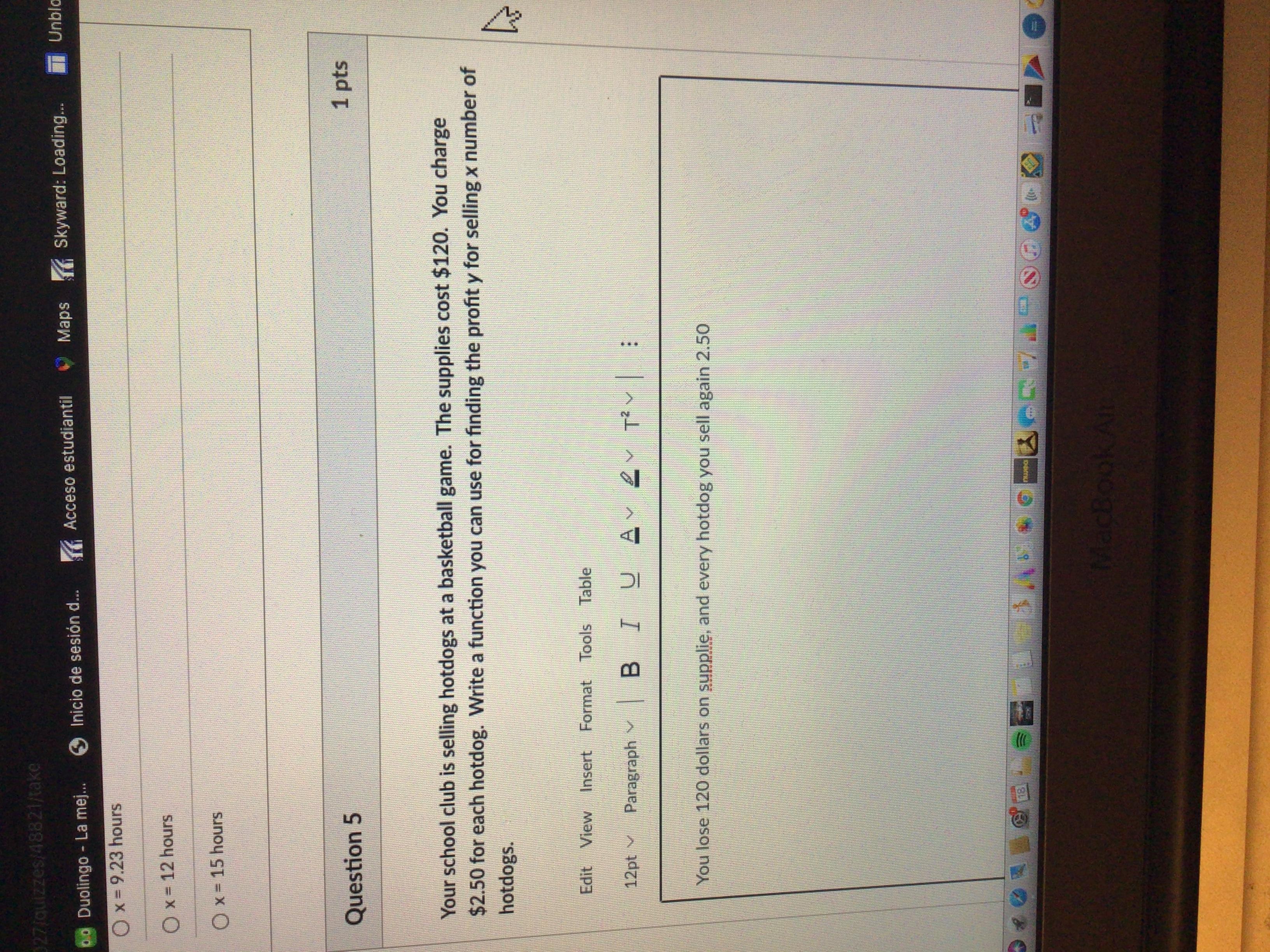 Please help Firts I need to write with a function Second what is the answer