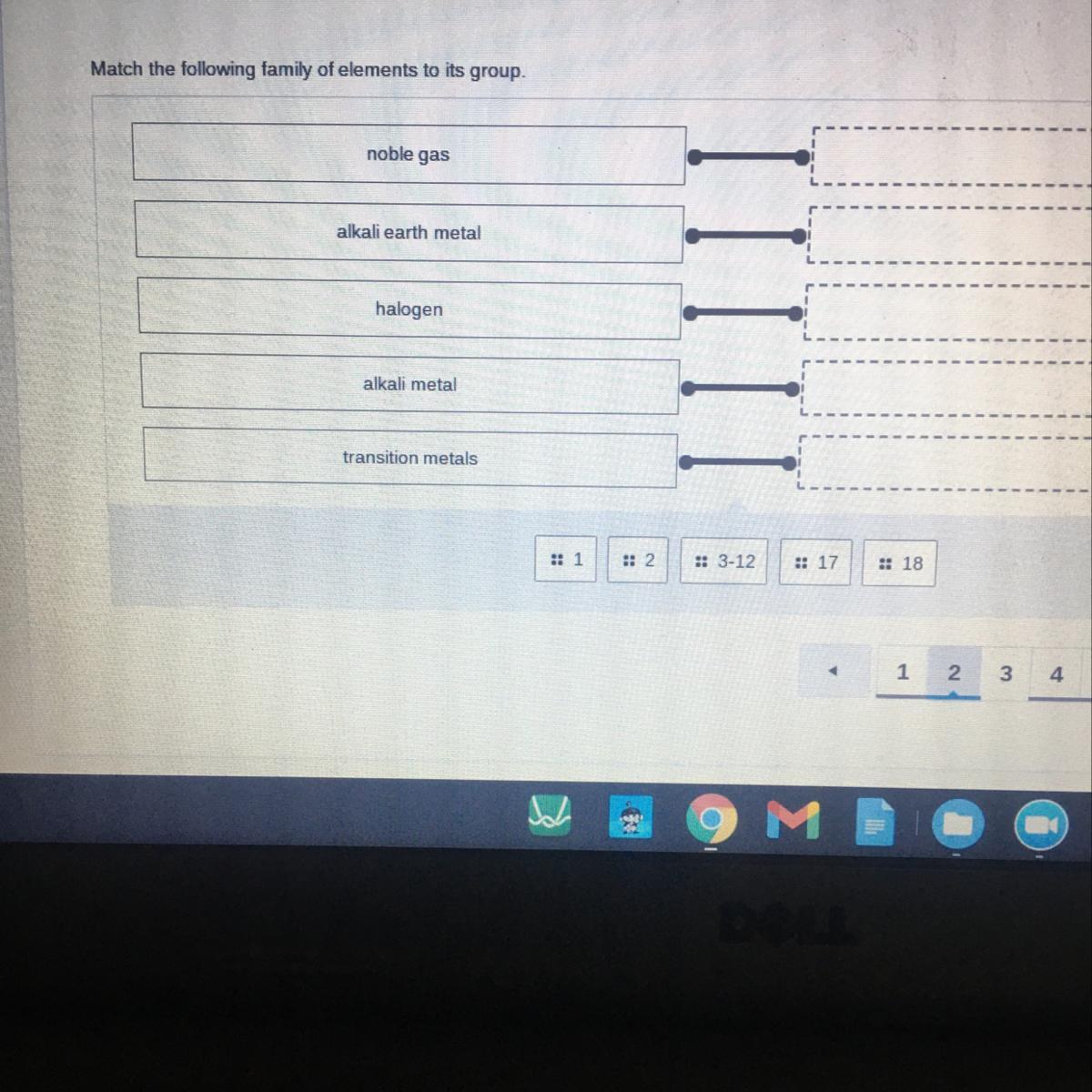 Match the following family of elements to its group.