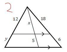 Find x, y for figures 1, 2, and 3 shown on the pictures below