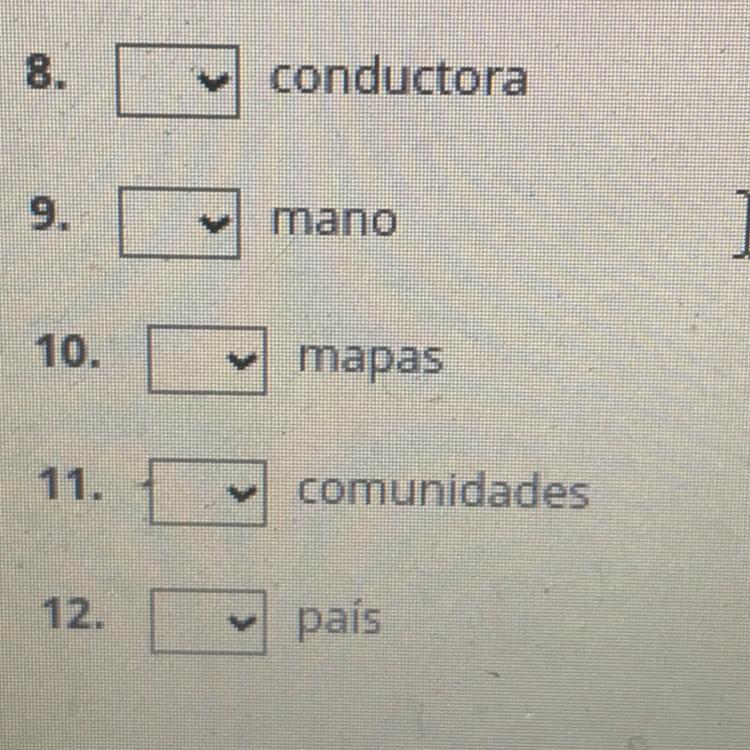 Each one is el, la, los, or las