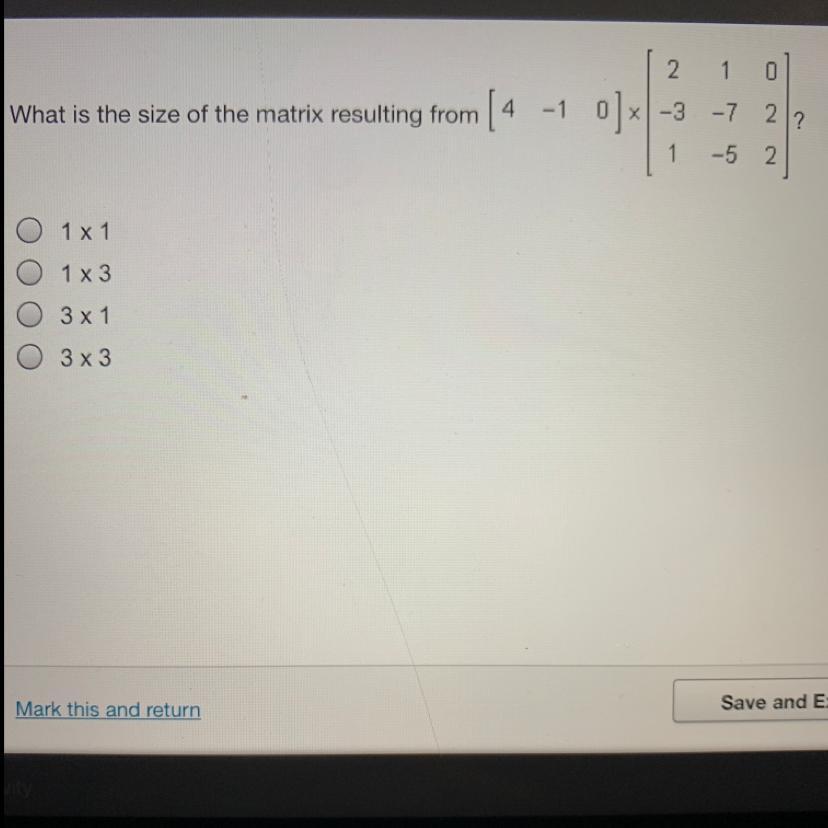 what is the size of the matrix resulting 