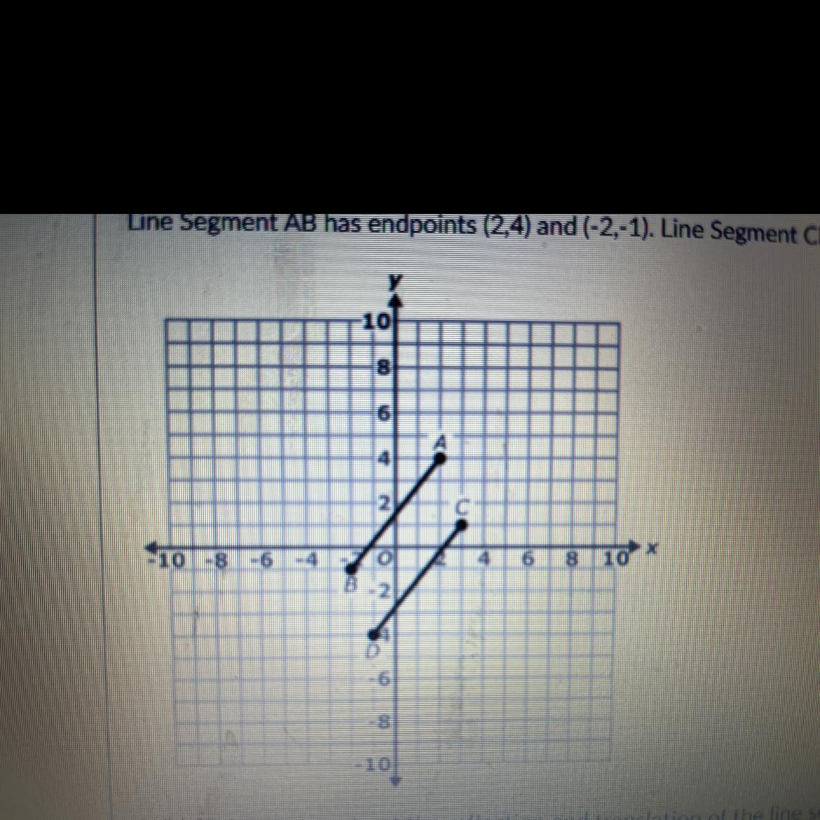 Giselle stars with the two parallel line segments shown. She correctly reflects the segments acrossthe