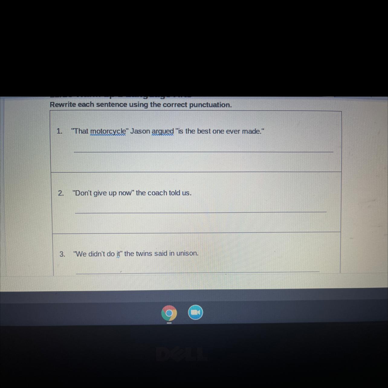 Rewrite Each Sentence Using The Correct Punctuation 