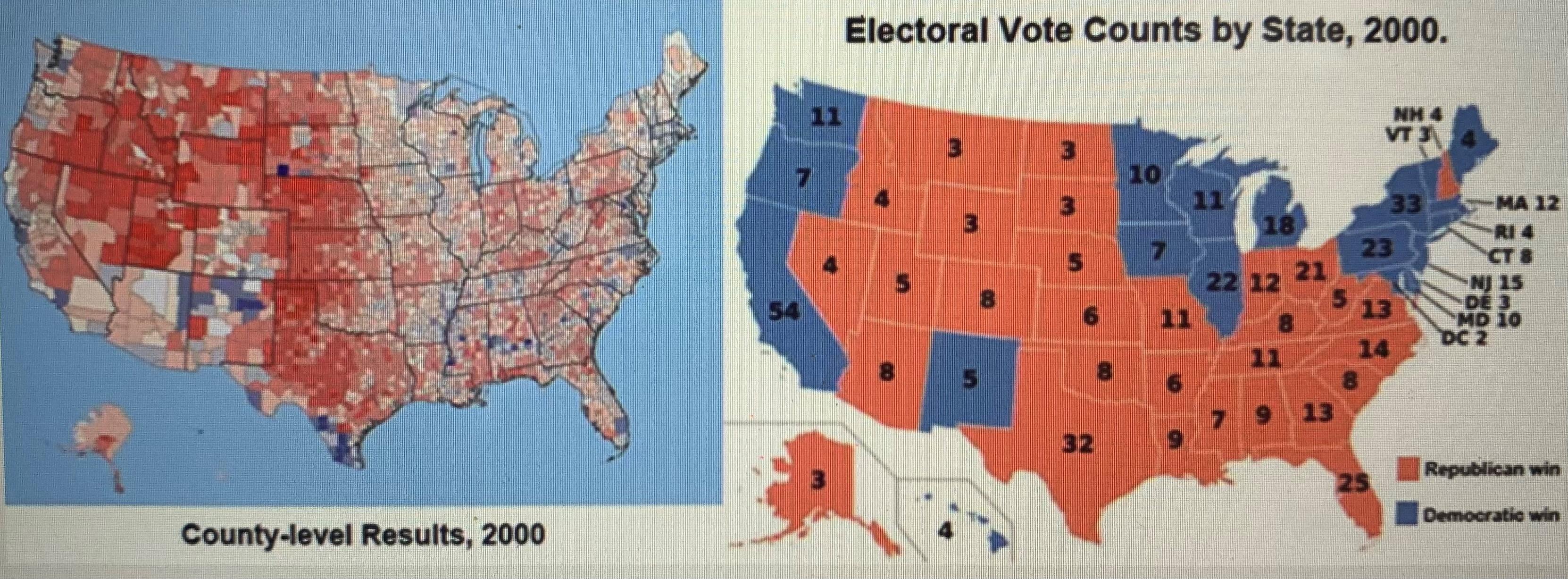 PLS HELLP!!!!!Together, These Maps Prove ThatA. County-level Votes For A State Have No Relationship To