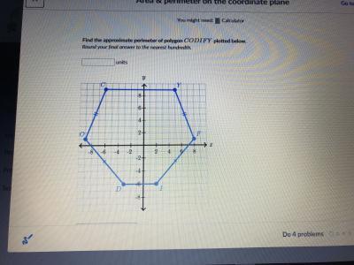 Find The Approximate Perimeter Of Polygon CODIFYCODIFYC, O, D, I, F, Y Plotted Below.Round Your Final