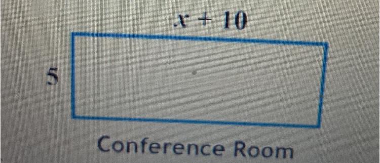 Write an algebraic expression for the area of the conference room 