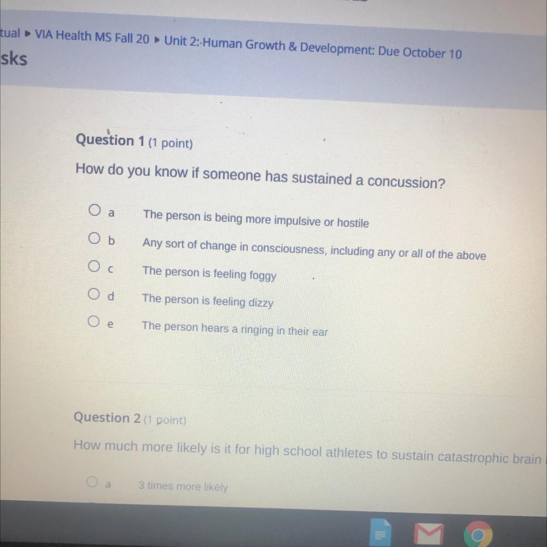 How do you know if someone has sustained a concussion?