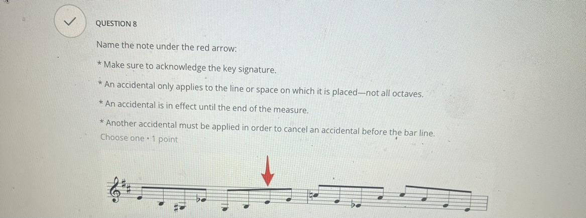 Name the note under the red arrow: