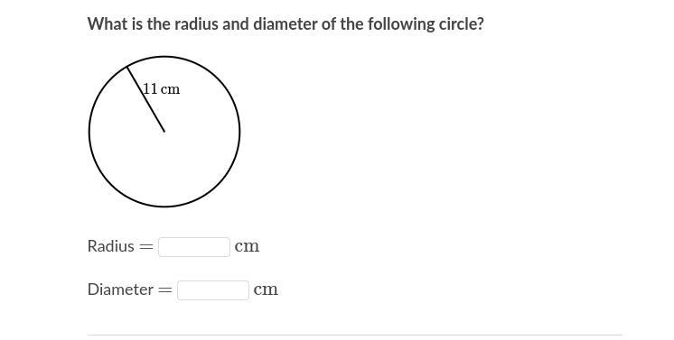 What is the answer for radius and diameter?