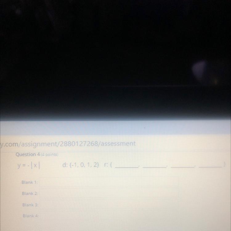 y = -xd: {-1,0, 1, 2} {Blank 1:Blank 2:Blank 3:Blank 4: