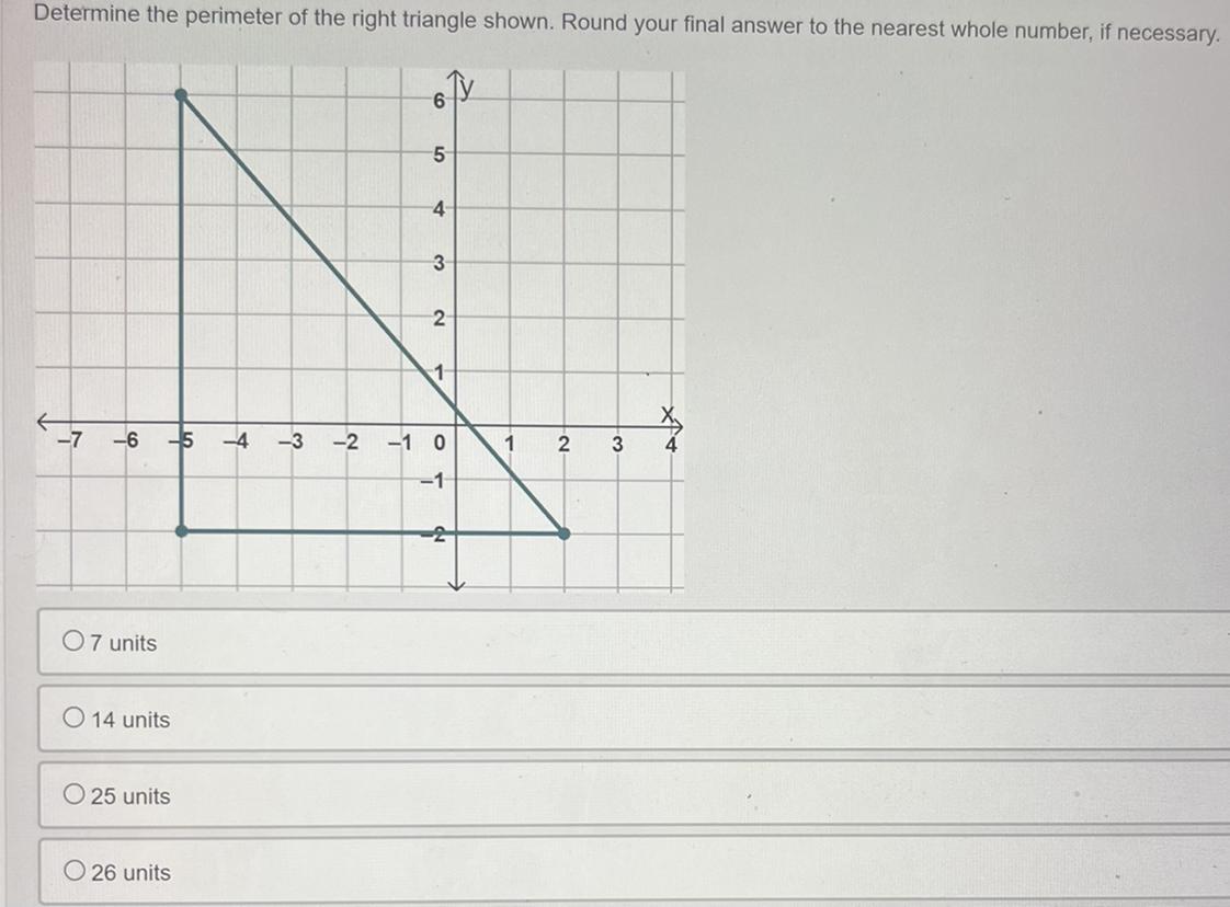 Help please!! So confused, determine the perimeter of the right triangle shown. Round your final answer