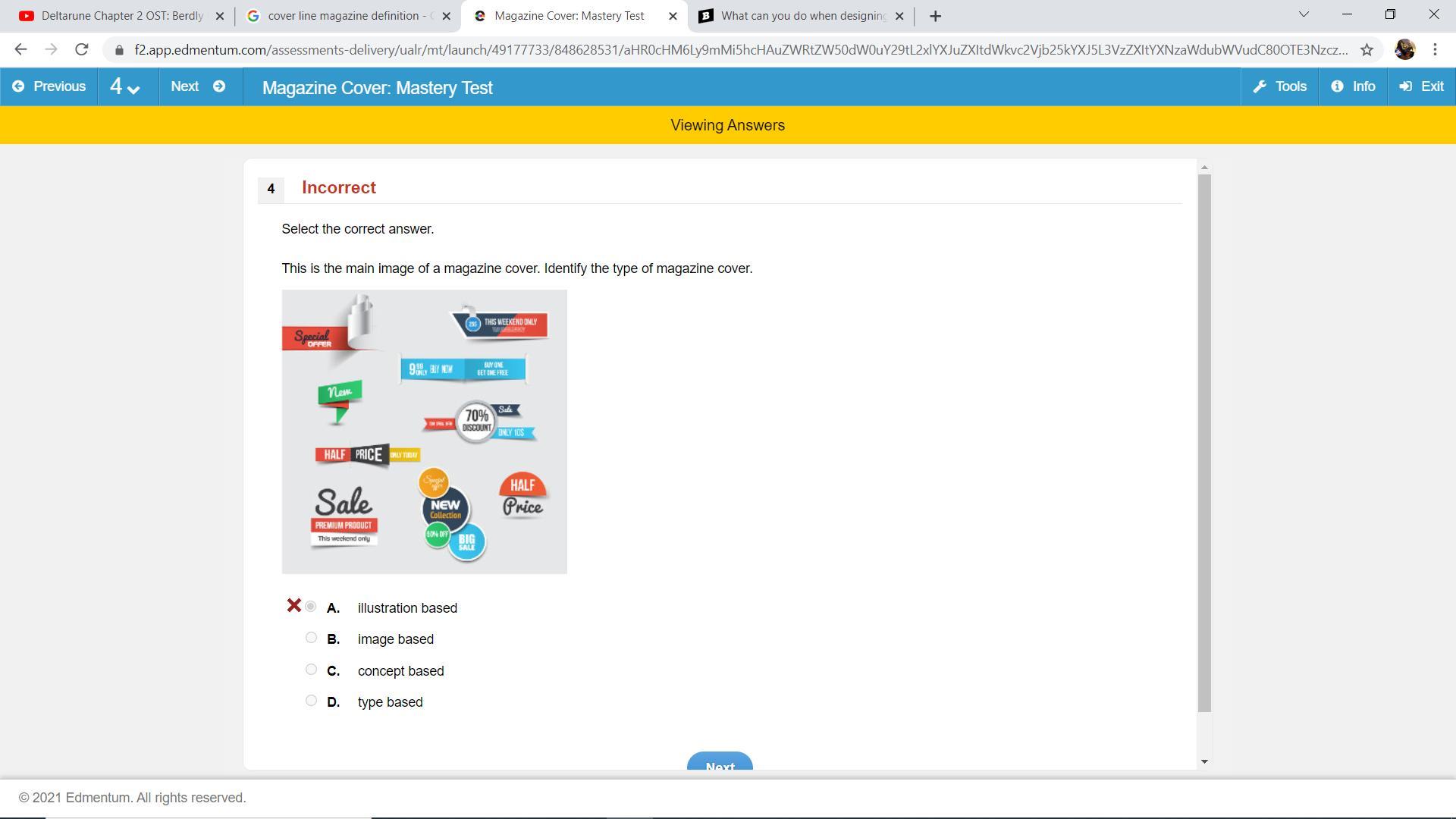 This is the main image of a magazine cover. Identify the type of magazine cover. A. illustration based