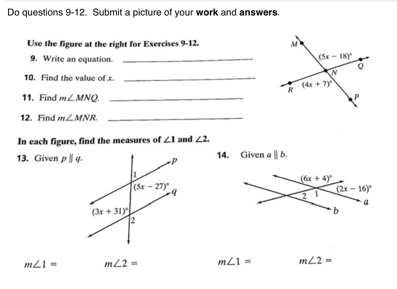 Use the figure at the right to answer questions 9-12.