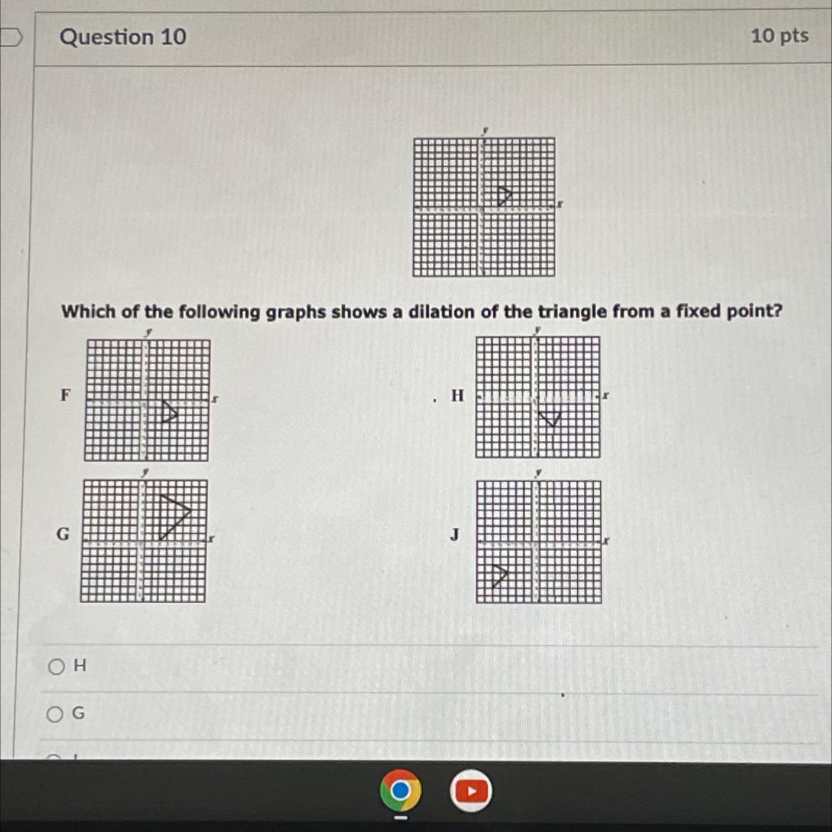 Which Of The Following Graphs Shows A Dilation Of The Triangle From A Fixed Point?