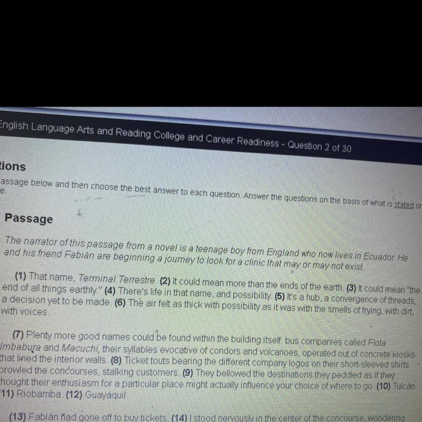 The imagery of the first paragraph (sentences 1-6) primarly creates a feeling ofA excitement and activity.